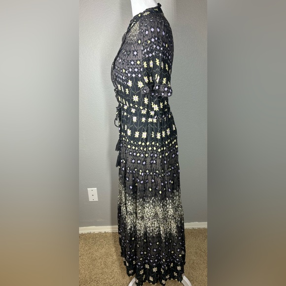 Free People RARE Feelings Tiered Maxi Boho Whimsigoth Dress Multicolor Size M - Picture 8 of 16